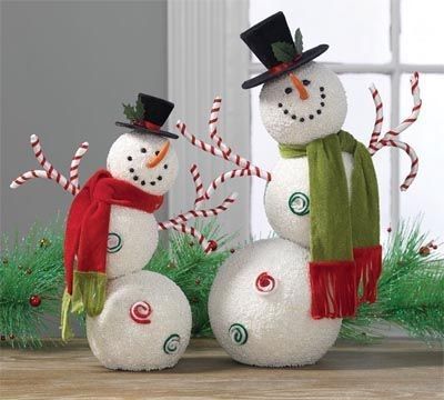 bonhommes de neige boules de polystyrene